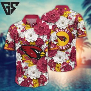 Arizona Cardinals Floral Elegance Hawaiian Shirt Arizona Cardinals Floral Elegance Hawaiian Shirt