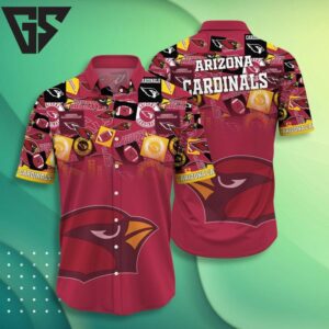 Arizona Cardinals Iconic Collage Hawaiian Shirt Arizona Cardinals Iconic Collage Hawaiian Shirt