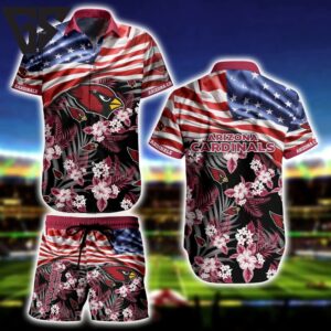 Arizona Cardinals Patriotic Bloom Hawaiian Shirt Arizona Cardinals Patriotic Bloom Hawaiian Shirt