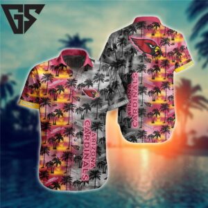 Arizona Cardinals Sunset Palms Hawaiian Shirt Arizona Cardinals Sunset Palms Hawaiian Shirt