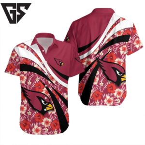 Arizona Cardinals Tropical Hibiscus Hawaiian Shirt Arizona Cardinals Tropical Hibiscus Hawaiian Shirt