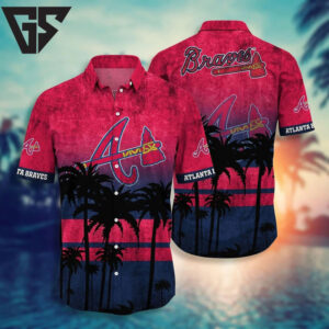 Atlanta Braves Tropical Horizon Hawaiian Shirt Atlanta Braves Tropical Horizon Hawaiian Shirt