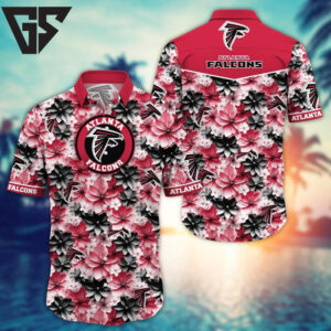 Atlanta Falcons Bold Blooms Hawaiian Shirt Atlanta Falcons Bold Blooms Hawaiian Shirt