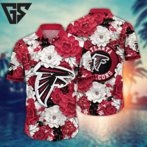 Atlanta Falcons Floral Passion Hawaiian Shirt Atlanta Falcons Floral Passion Hawaiian Shirt