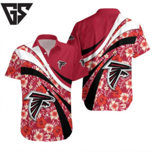Atlanta Falcons Floral Wave Hawaiian Shirt Atlanta Falcons Floral Wave Hawaiian Shirt
