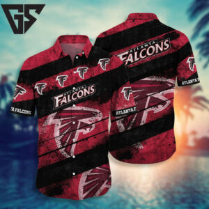 Atlanta Falcons Grunge Stripes Hawaiian Shirt Atlanta Falcons Grunge Stripes Hawaiian Shirt