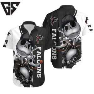 Atlanta Falcons Jack Skellington And Zero Hawaiian Shirt Atlanta Falcons Jack Skellington And Zero Hawaiian Shirt