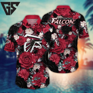 Atlanta Falcons Midnight Rose Hawaiian Shirt Atlanta Falcons Midnight Rose Hawaiian Shirt
