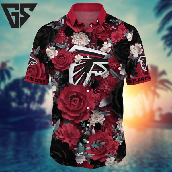 Atlanta Falcons Midnight Rose Hawaiian Shirt