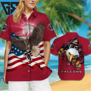 Atlanta Falcons Patriotic Eagle Hawaiian Shirt Atlanta Falcons Patriotic Eagle Hawaiian Shirt
