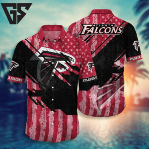 Atlanta Falcons Stars and Stripes Hawaiian Shirt Atlanta Falcons Stars and Stripes Hawaiian Shirt