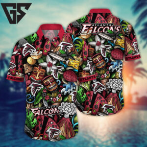 Atlanta Falcons Tiki Paradise Hawaiian Shirt Atlanta Falcons Tiki Paradise Hawaiian Shirt