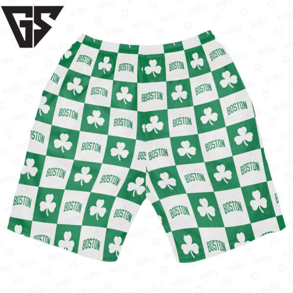 Boston Celtics Clover Checkerboard Hawaiian Shirt