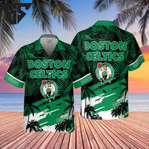 Boston Celtics Coastal Palms Hawaiian Shirt Boston Celtics Coastal Palms Hawaiian Shirt