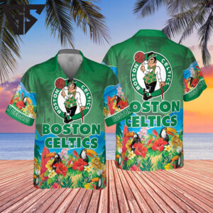 Boston Celtics Floral Fiesta Hawaiian Shirt Boston Celtics Floral Fiesta Hawaiian Shirt