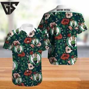 Boston Celtics Floral Garden Hawaiian Shirt