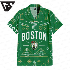Boston Celtics Illustration Hawaiian Shirt Boston Celtics Illustration Hawaiian Shirt