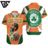 Boston Celtics Kyrie Irving 11 Orange Background Hawaiian Shirt