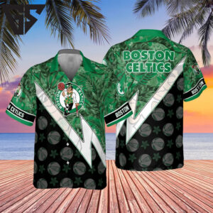 Boston Celtics Lightning Bolt Beach Shirt Boston Celtics Lightning Bolt Beach Shirt