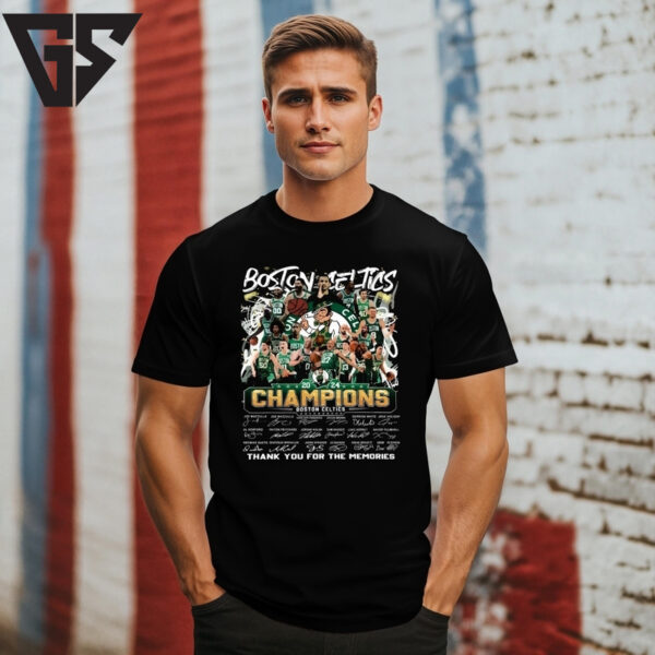 Boston Celtics Nba 2024 Champions Thank You For The Memories Signature T-Shirt