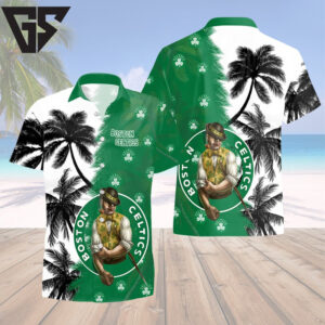 Boston Celtics Palm Island Hawaiian Shirt Boston Celtics Palm Island Hawaiian Shirt
