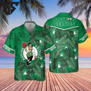 Boston Celtics Tropical Monstera Hawaiian Shirt Boston Celtics Tropical Monstera Hawaiian Shirt