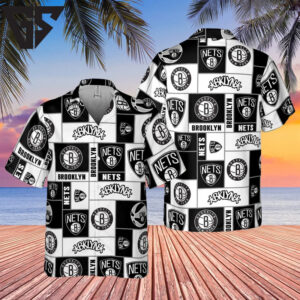Brooklyn Nets Bold Contrast Hawaiian Shirt Brooklyn Nets Bold Contrast Hawaiian Shirt