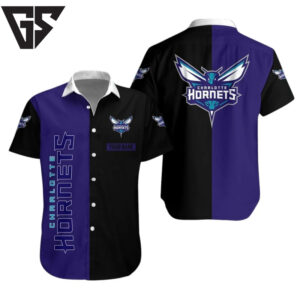 Charlotte Hornets Bold Split Hawaiian Shirt Charlotte Hornets Bold Split Hawaiian Shirt