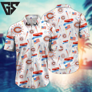 Chicago Bears 4th of July Celebration Hawaiian Shirt