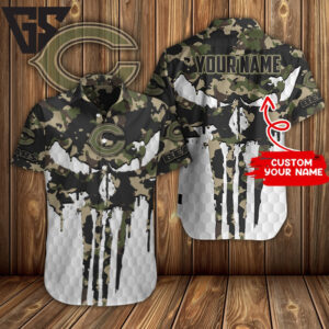 Chicago Bears Camo Skull Custom Hawaiian Shirt Chicago Bears Camo Skull Custom Hawaiian Shirt