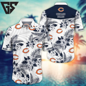 Chicago Bears Classic Stripes Hawaiian Shirt Chicago Bears Classic Stripes Hawaiian Shirt