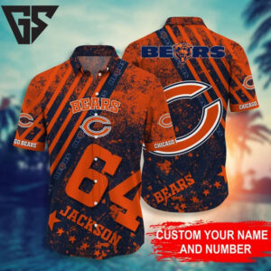 Chicago Bears Custom Fan Number Hawaiian Shirt