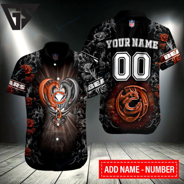 Chicago Bears Dragon Heart Custom Hawaiian Shirt