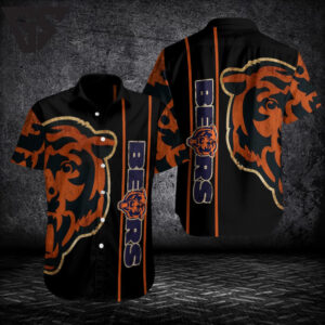 Chicago Bears Fierce Stripes Hawaiian Shirt Chicago Bears Fierce Stripes Hawaiian Shirt