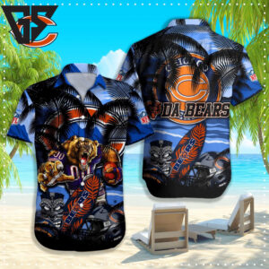 Chicago Bears Fierce Tiki Hawaiian Shirt Chicago Bears Fierce Tiki Hawaiian Shirt