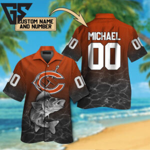 Chicago Bears Fishing Fanatic Custom Hawaiian Shirt Chicago Bears Fishing Fanatic Custom Hawaiian Shirt