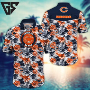 Chicago Bears Floral Breeze Hawaiian Shirt Chicago Bears Floral Breeze Hawaiian Shirt