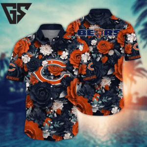 Chicago Bears Full Bloom Floral Hawaiian Shirt Chicago Bears Full Bloom Floral Hawaiian Shirt