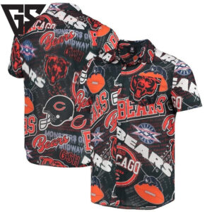 Chicago Bears Gridiron Graffiti Hawaiian Shirt Chicago Bears Gridiron Graffiti Hawaiian Shirt