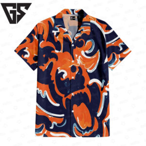 Chicago Bears Oil Painting Art Print Hawaiian Shirt Chicago Bears Oil Painting Art Print Hawaiian Shirt
