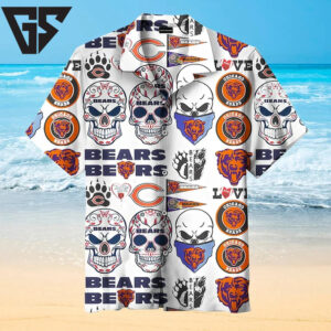 Chicago Bears Skull Fiesta Hawaiian Shirt Chicago Bears Skull Fiesta Hawaiian Shirt