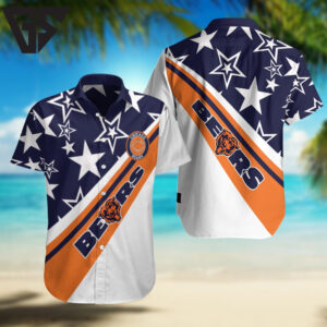 Chicago Bears Star Stripes Hawaiian Shirt Chicago Bears Star Stripes Hawaiian Shirt