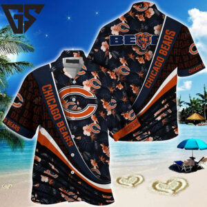 Chicago Bears Tropical Bloom Hawaiian Shirt Chicago Bears Tropical Bloom Hawaiian Shirt