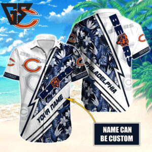 Chicago Bears Tropical Lightning Custom Hawaiian Shirt Chicago Bears Tropical Lightning Custom Hawaiian Shirt
