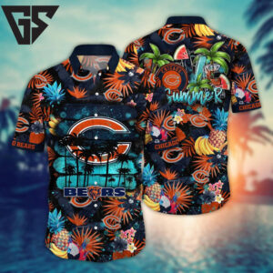Chicago Bears Tropical Paradise Hawaiian Shirt Chicago Bears Tropical Paradise Hawaiian Shirt