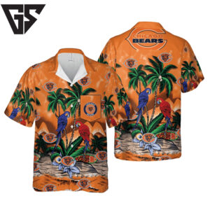 Chicago Bears Tropical Parrot Paradise Hawaiian Shirt Chicago Bears Tropical Parrot Paradise Hawaiian Shirt