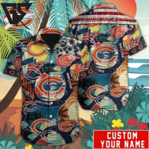 Chicago Bears Vintage Tropics Custom Hawaiian Shirt Chicago Bears Vintage Tropics Custom Hawaiian Shirt