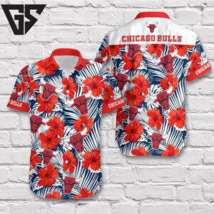 Chicago Bulls Tropical Hibiscus Hawaiian Shirt