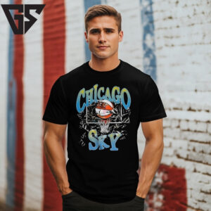 Chicago Sky Basketball Shattered Glass Wnba T-Shirt Chicago Sky Basketball Shattered Glass Wnba T-Shirt