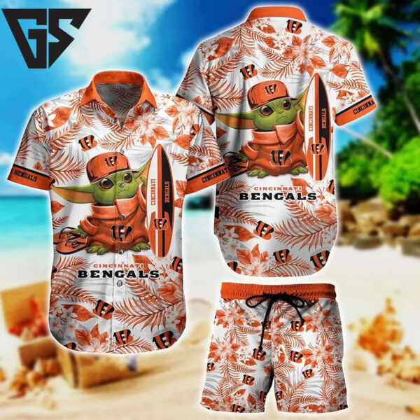 Cincinnati Bengals Baby Yoda Beach Hawaiian Shirt